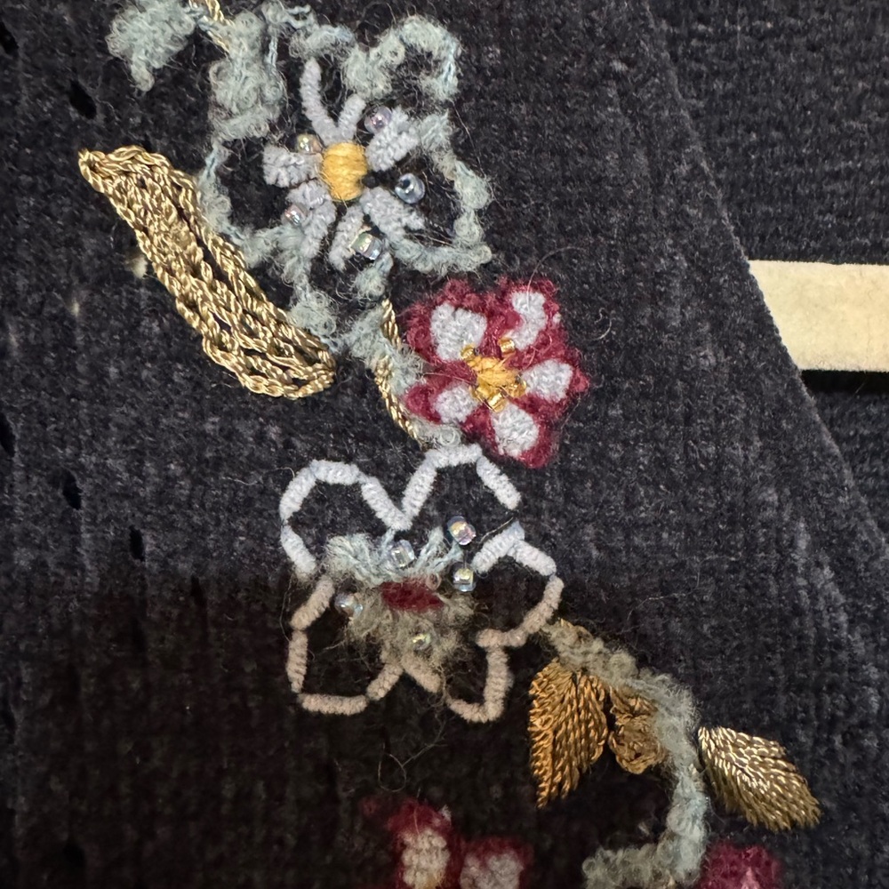 Vintage Koret Sweater Vest Floral Embroidery Button Front Sz S - Picture 8 of 8